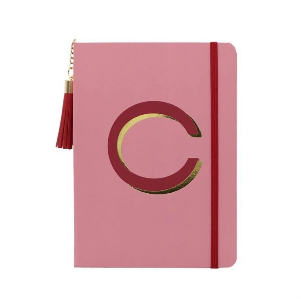NWT College Ruled monogrammed gold leaf Journal with tassel
